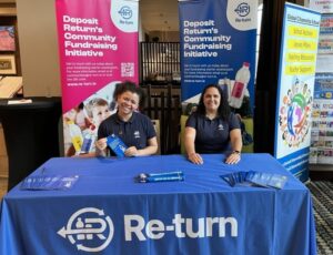 Staff from Re-turn's Communities team exhibiting at the Irish National Teacher's Organisation Conference 2025.